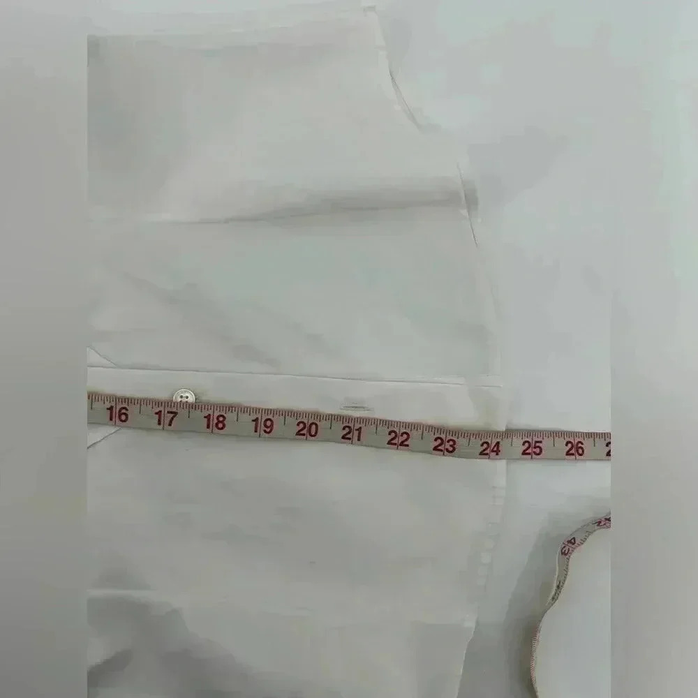 Stella McCartney Collarless Button Down Blouse Wh… - image 9